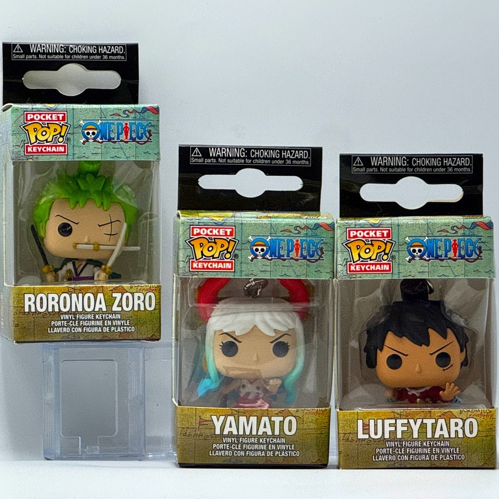 One Piece Pocket Pop Keychains Lot of 3 ( Roronoa Zoro, Luffytaro, Yamato )